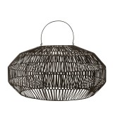 HANGING LAMP DISC BLACK RATTAN 70 - HANGING LAMPS